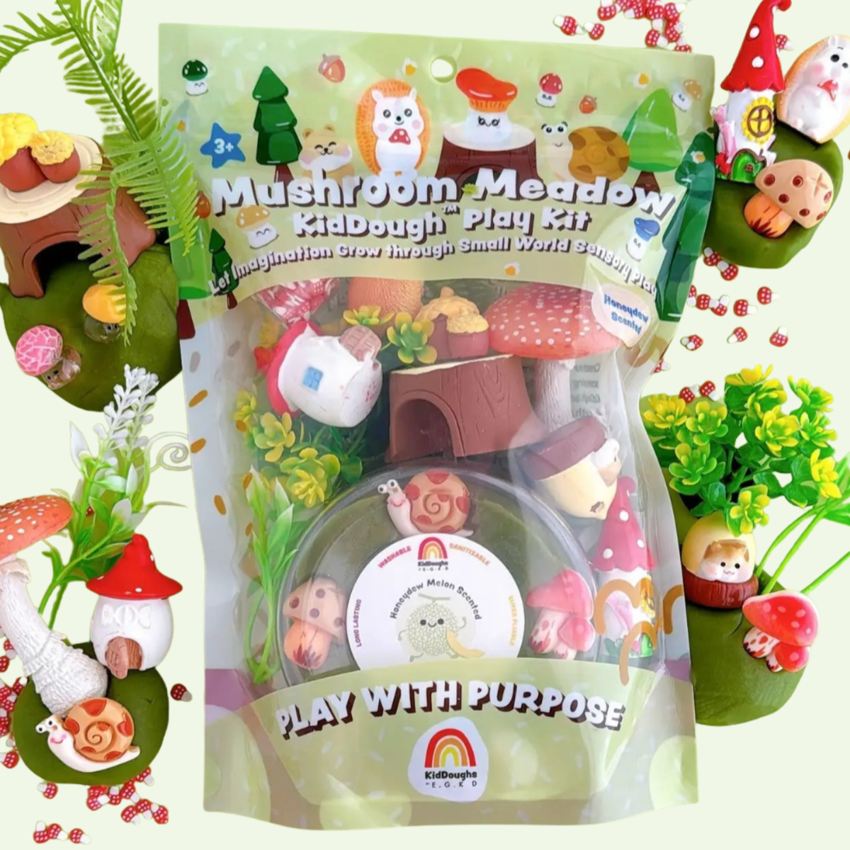 Mushroom Meadow Sensory Playdough Kit - Earth Grown KidDoughs