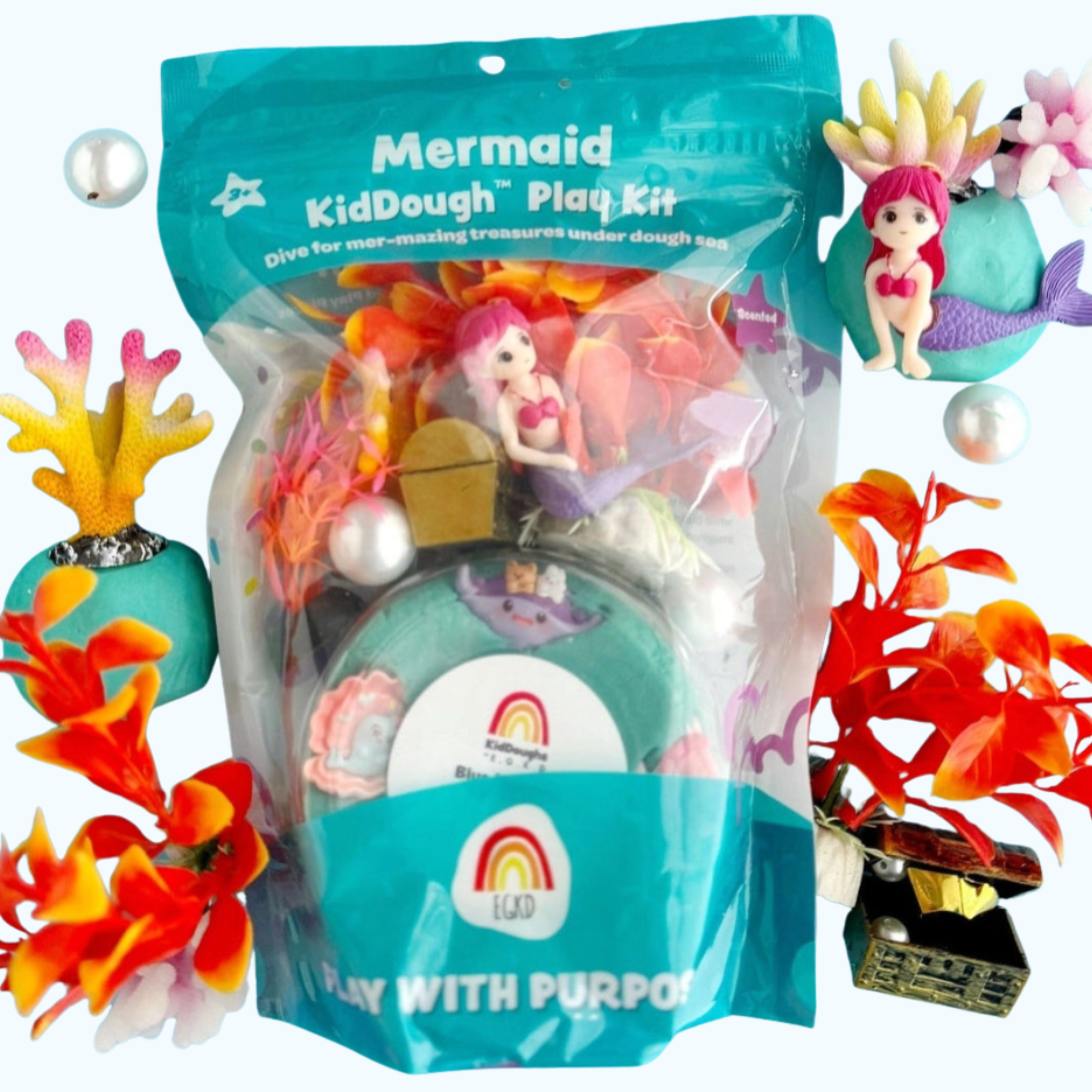 Mermaid Sensory Playdough Kit - Earth Grown KidDoughs