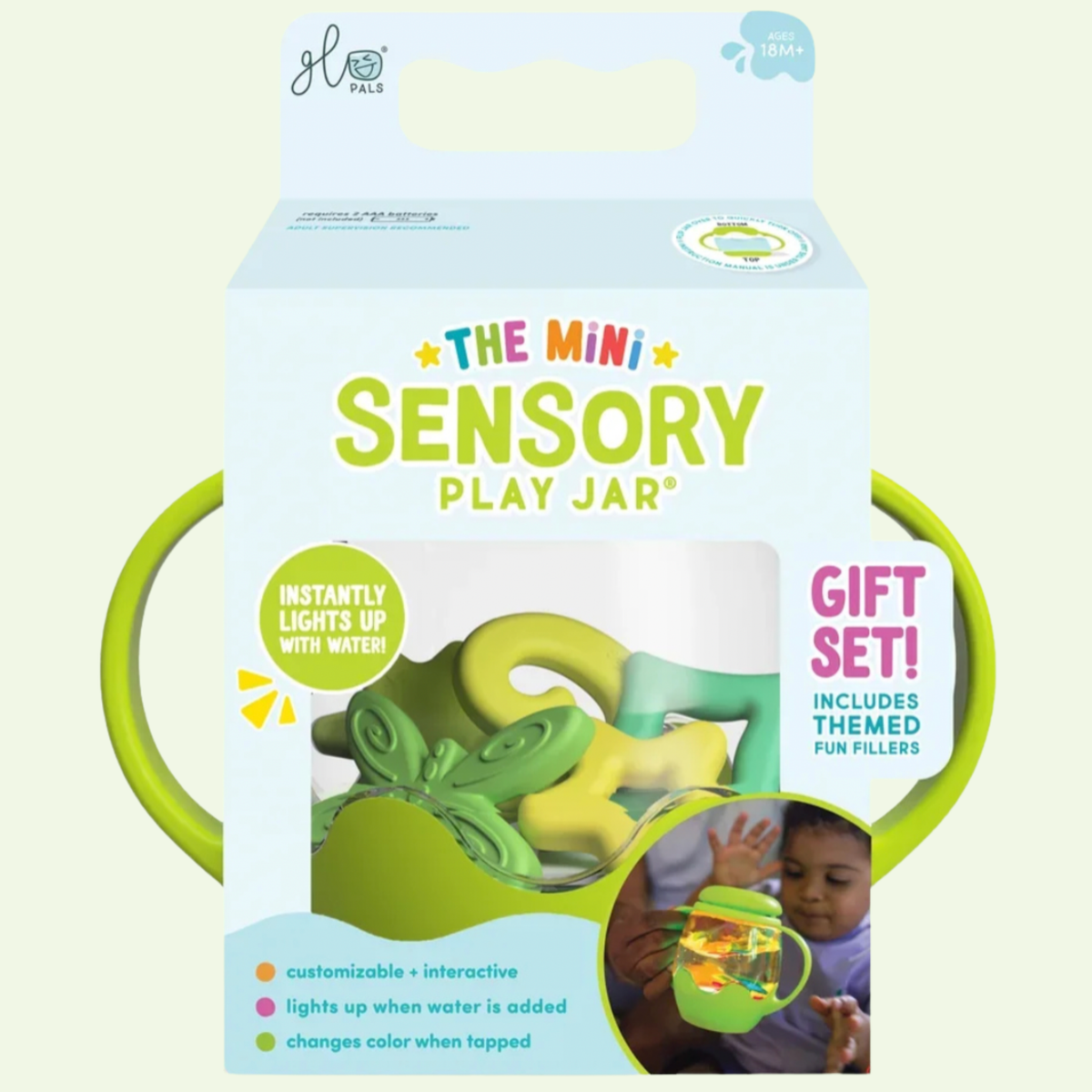 Green Firefly Sensory Light Up Play Jar Gift Set - Glo Pals