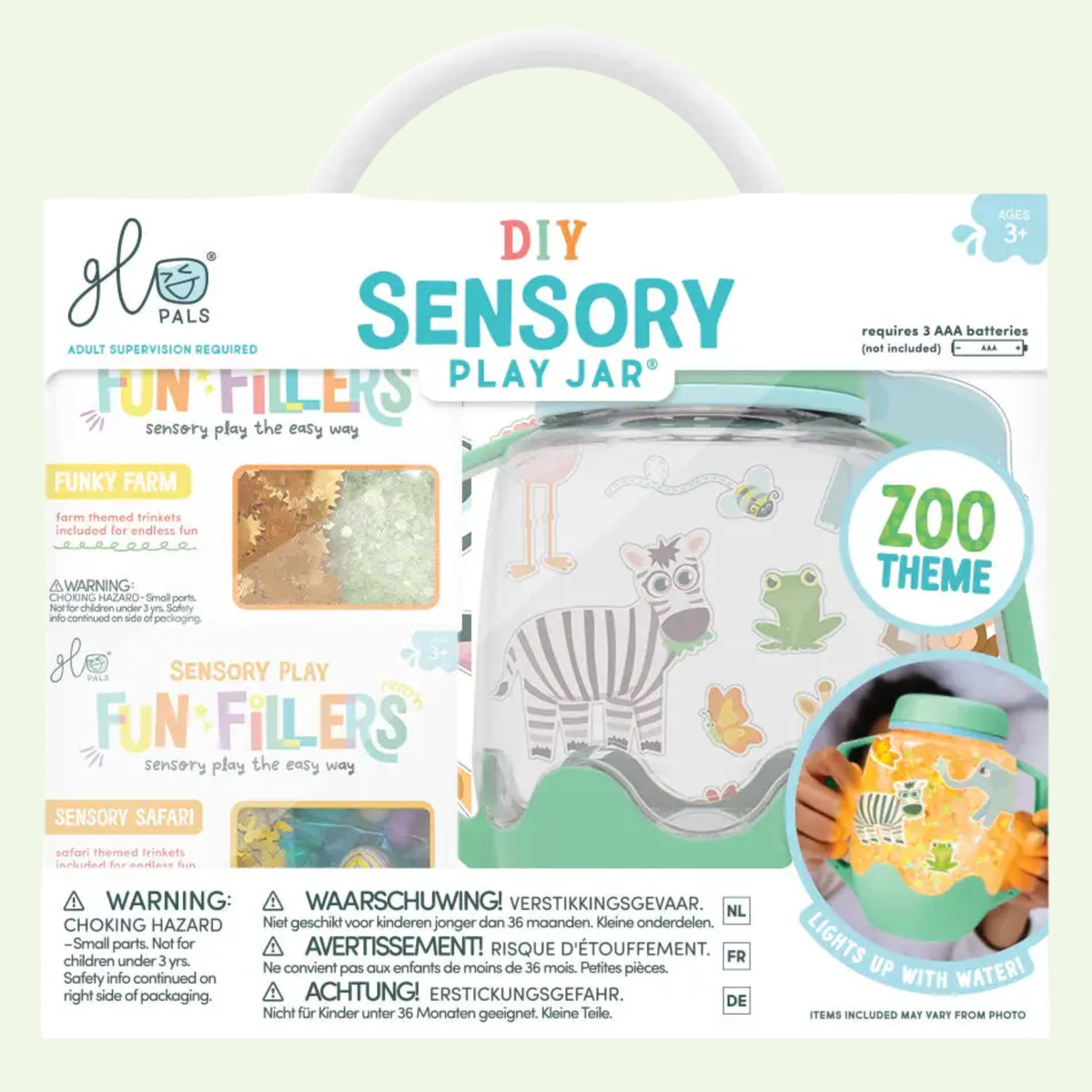 DIY Zoo Sensory Light Up Play Jar Gift Set - Glo Pals