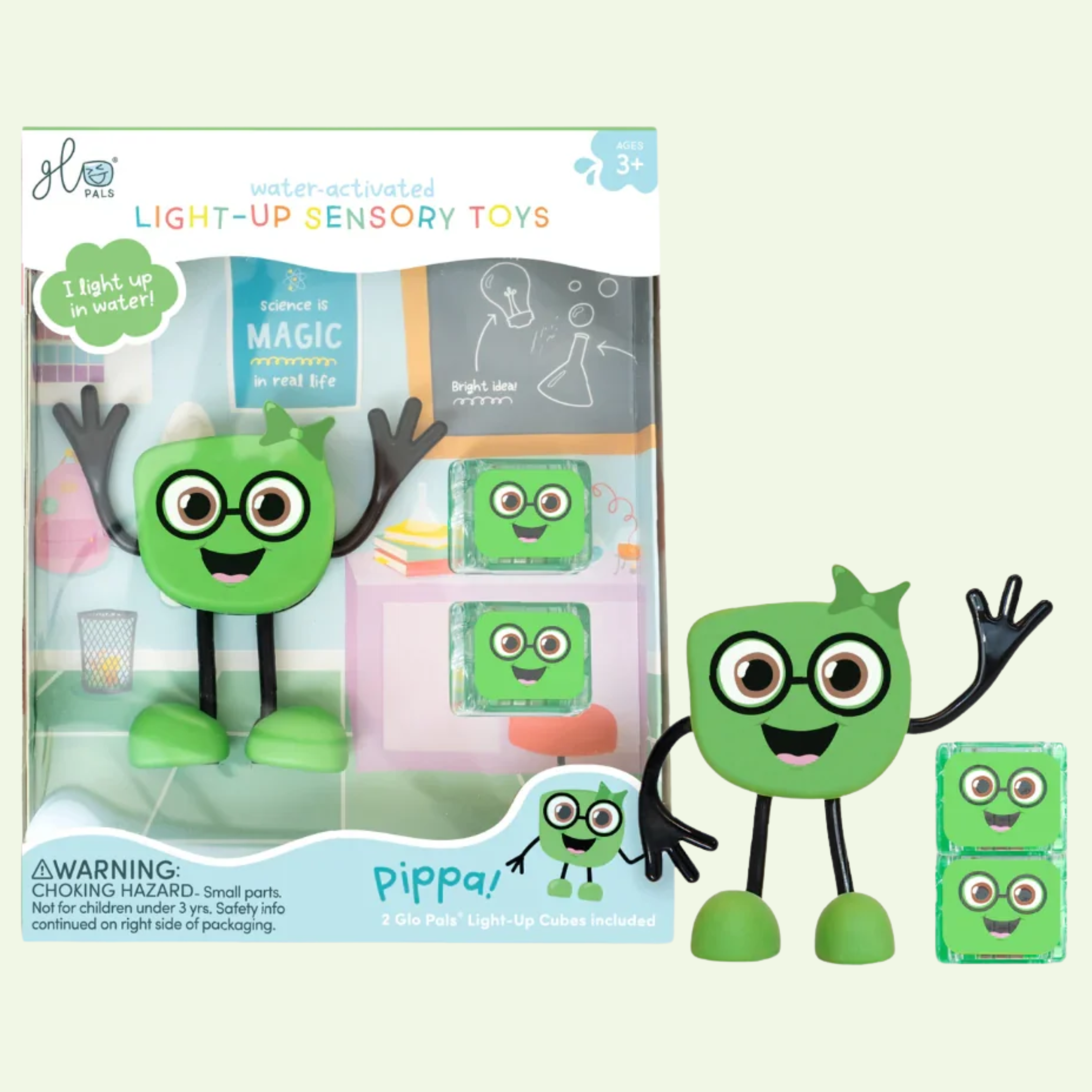 Pippa Green Glo Pal Character Light Up Cubes - Jellystone Designs