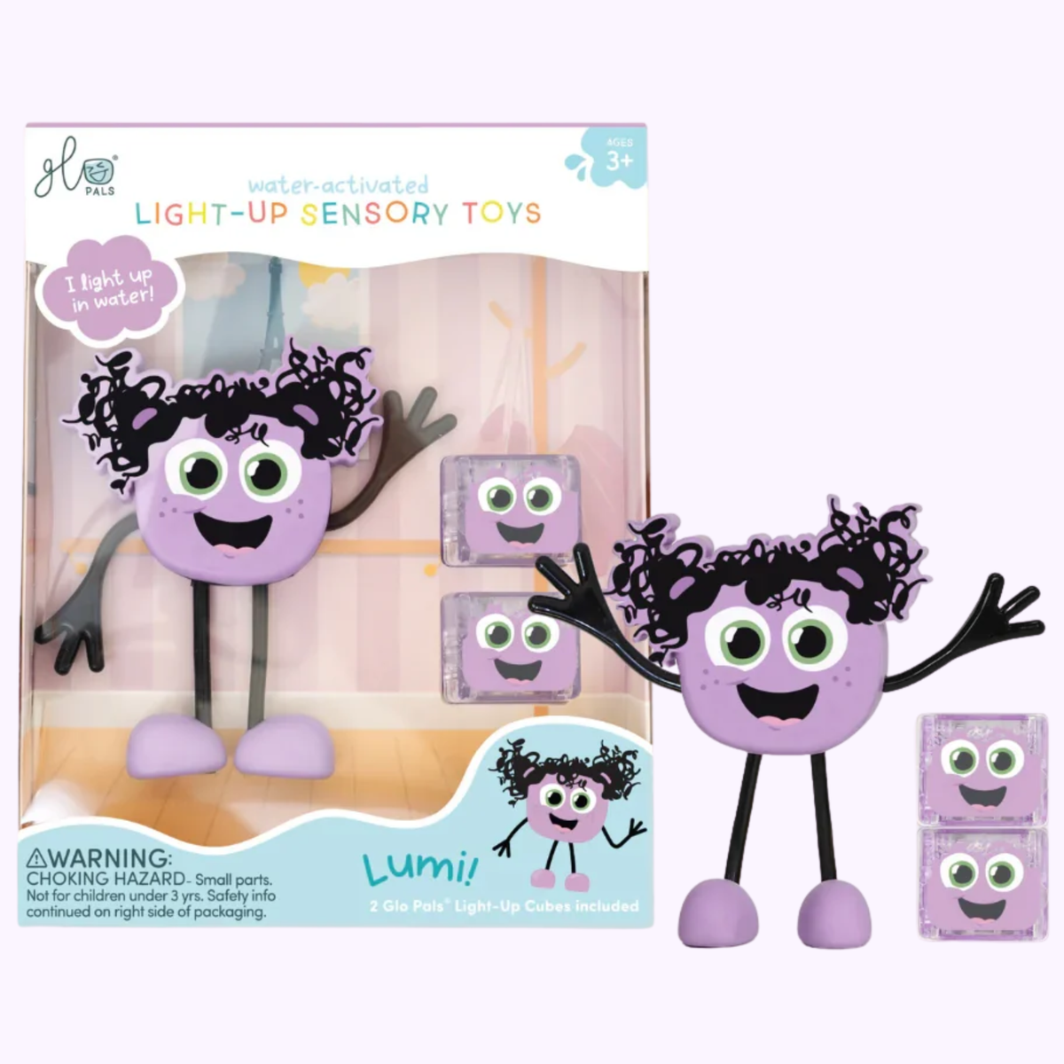 Lumi Purple Glo Pal Character Light Up Cubes - Jellystone Designs