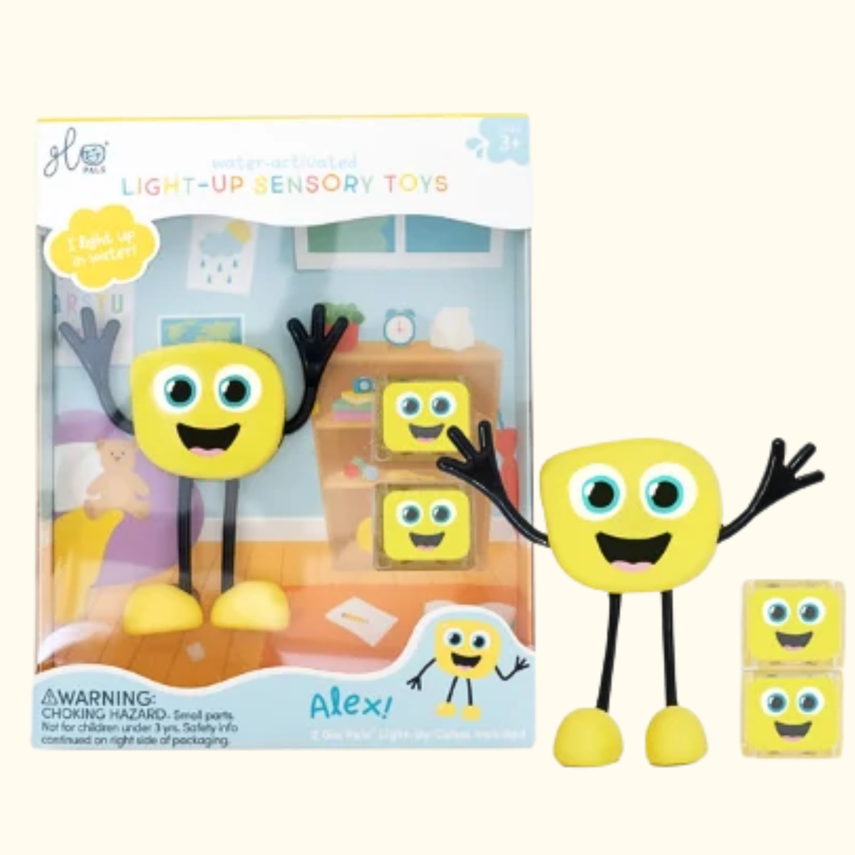 Alex Yellow Glo Pal Character Light Up Cubes - Jellystone Designs