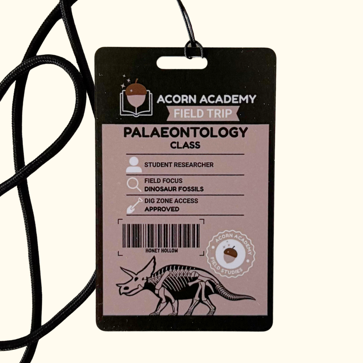 Palaeontology Field Trip Pass & Lanyard – Honey Hollow
