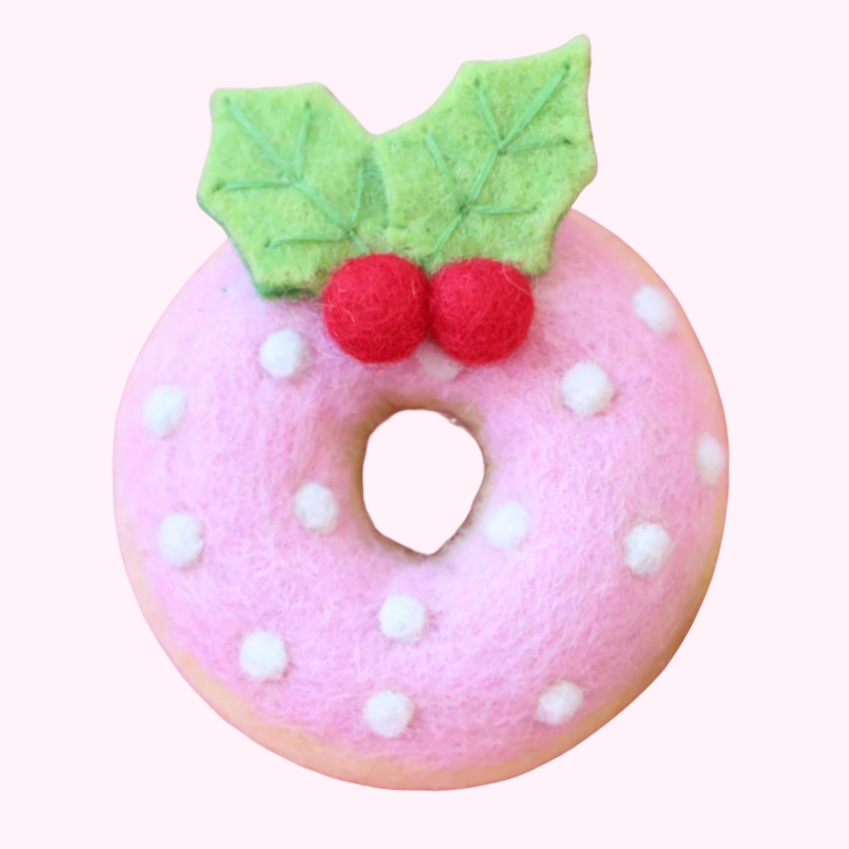 Pink Snow Festive Felt Donut - Juni Moon