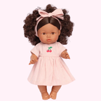 Cherry Pinstripe Dolls Dress & Bow Set - SALLI Collective