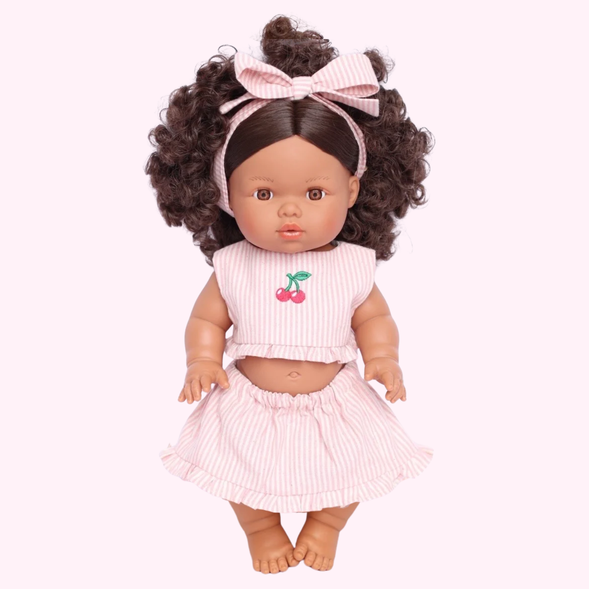 Cherry Pinstripe Dolls Outfit Set - SALLI Collective