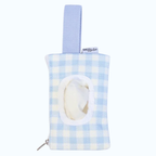Blue Gingham Doll Pouch & Wipes Set - SALLI Collective