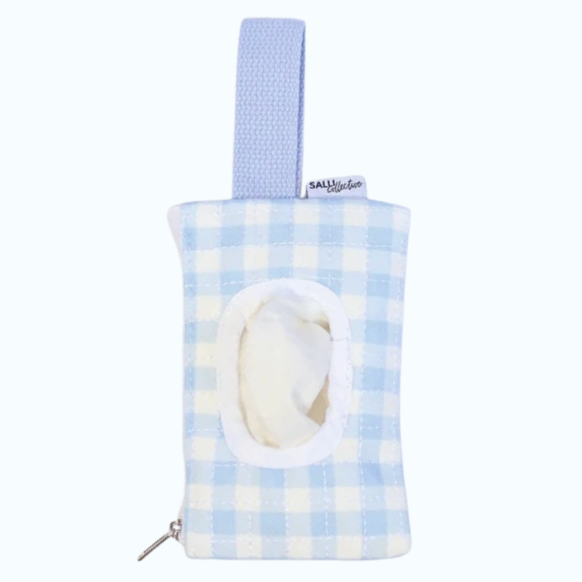 Blue Gingham Doll Pouch & Wipes Set - SALLI Collective