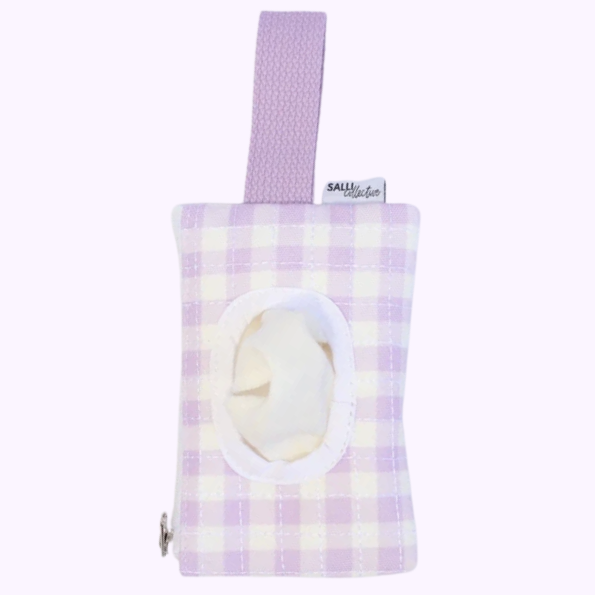 Purple Gingham Doll Pouch & Wipes Set - SALLI Collective