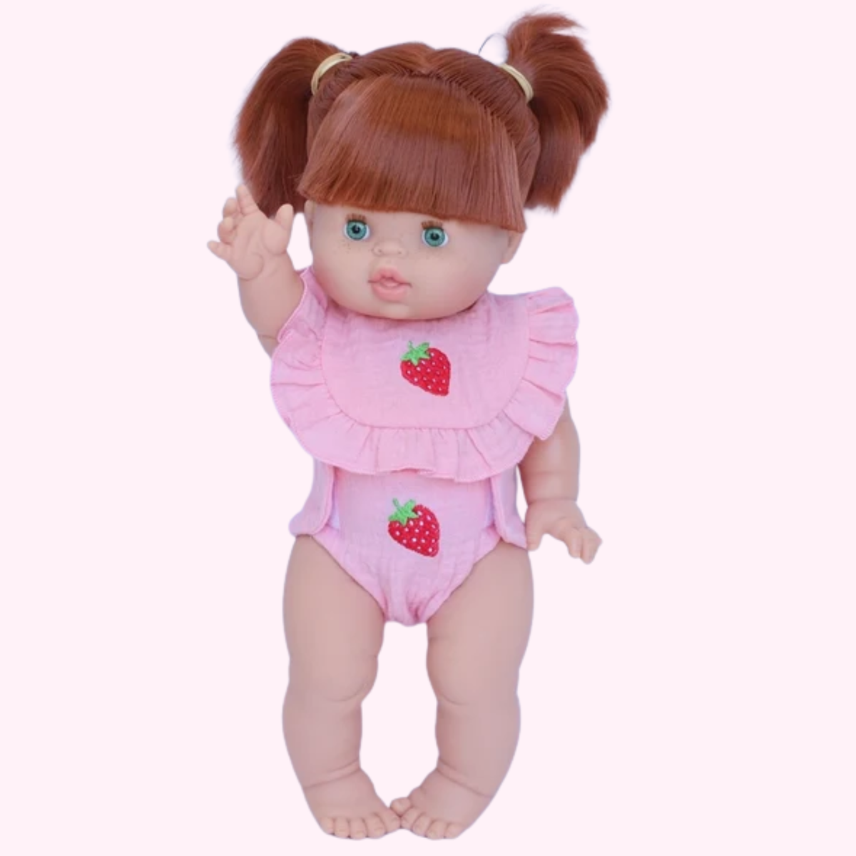 Strawberry Dolls Frilled Bib & Diaper Set - SALLI Collective