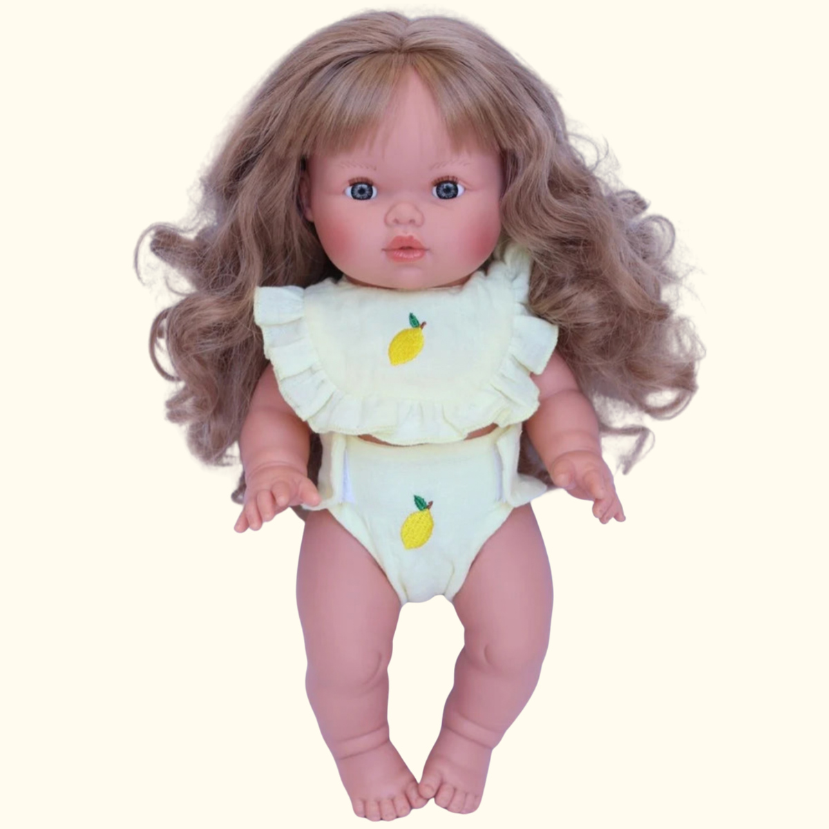 Lemon Dolls Frilled Bib & Diaper Set - SALLI Collective