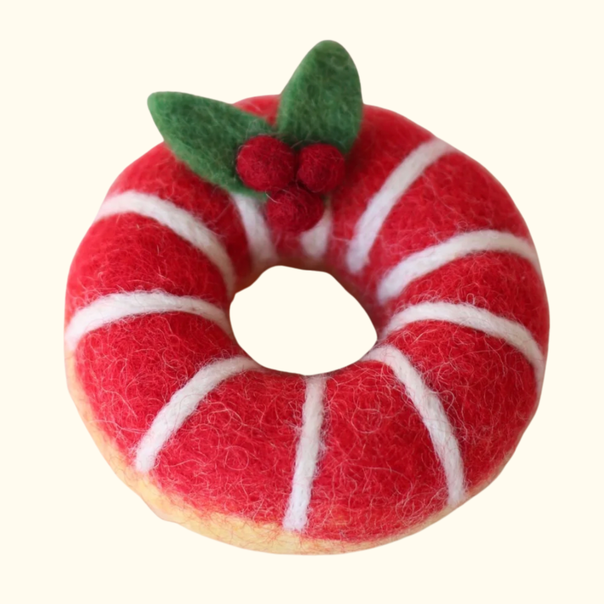 Candy Cane Festive Felt Donut - Juni Moon