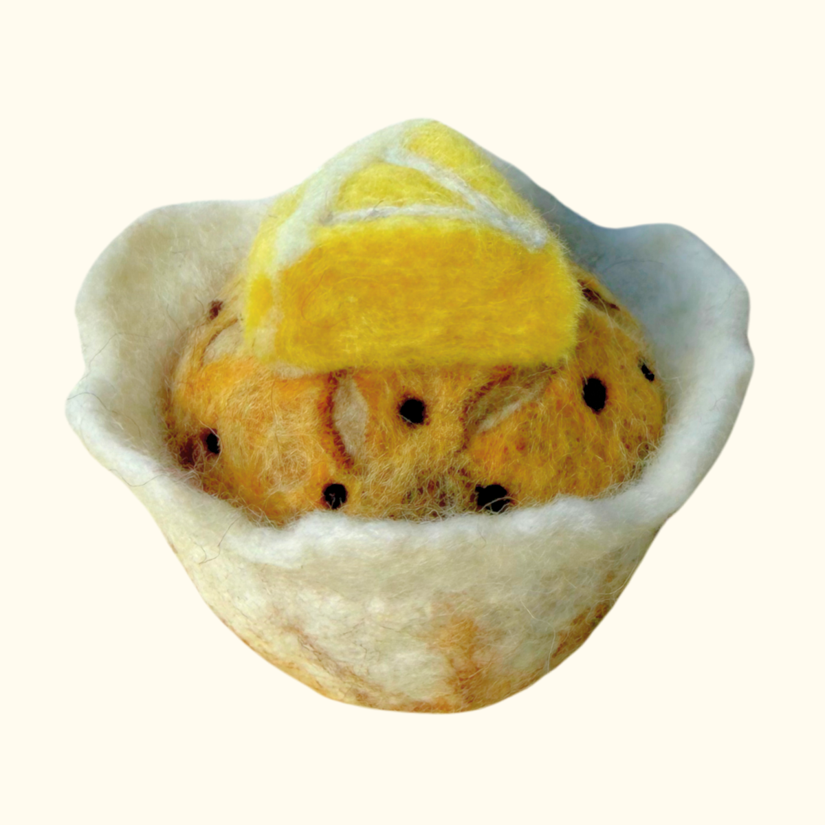 Lemon Poppyseed Felt Muffin - Juni Moon
