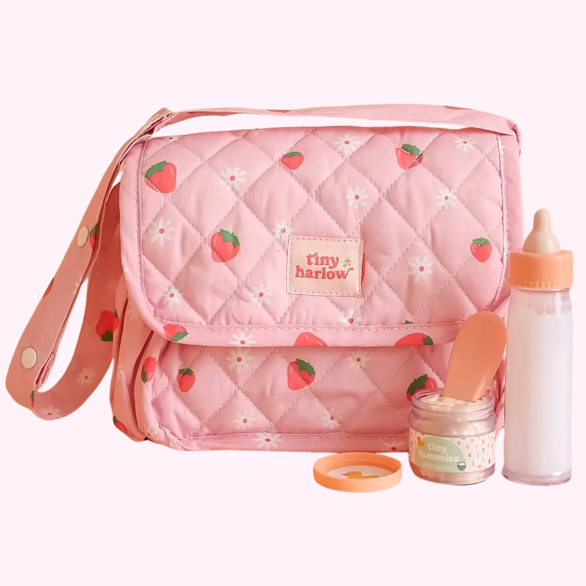 Strawberry Picnic Tiny Nurturer Doll Nappy Bag Set - Tiny Harlow