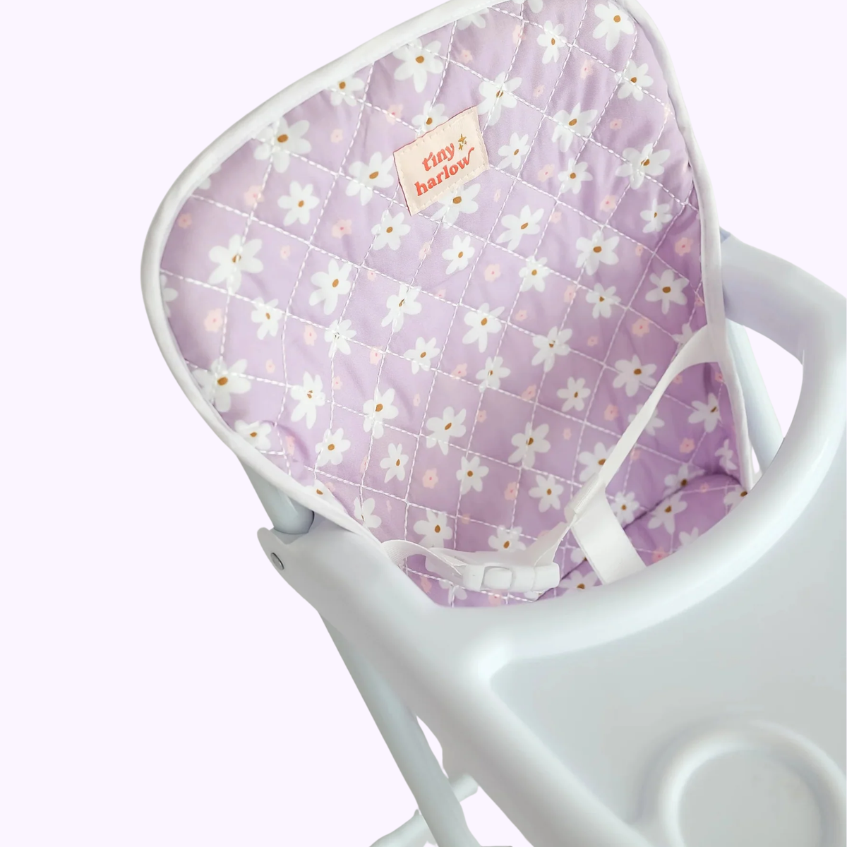 Lilac Daisy Baby Doll Highchair - Tiny Harlow