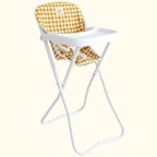Mustard Gingham Baby Doll Highchair - Tiny Harlow
