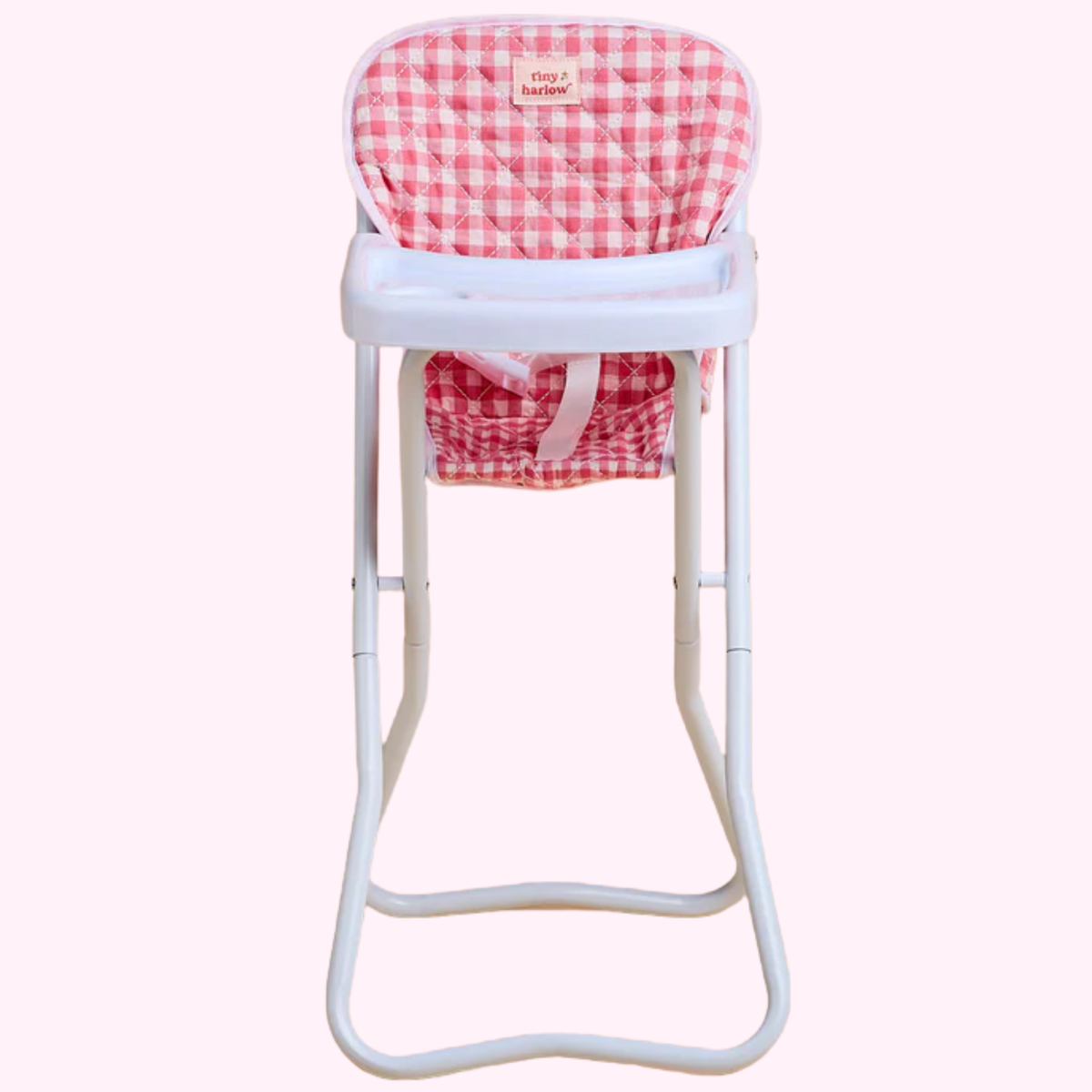 Pink Gingham Baby Doll Highchair - Tiny Harlow