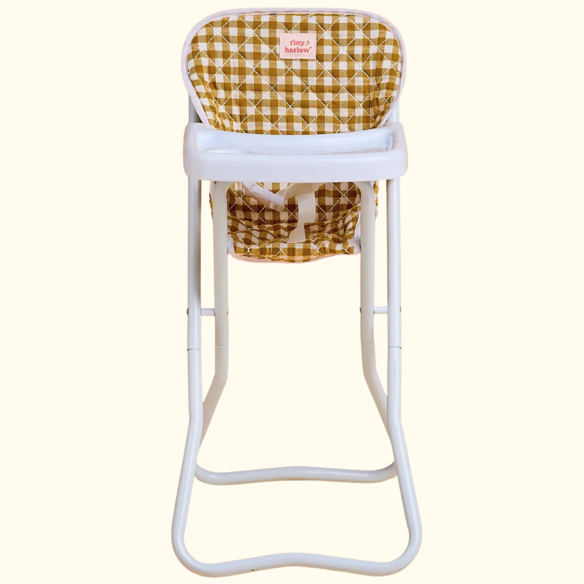 Mustard Gingham Baby Doll Highchair - Tiny Harlow