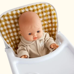 Mustard Gingham Baby Doll Highchair - Tiny Harlow