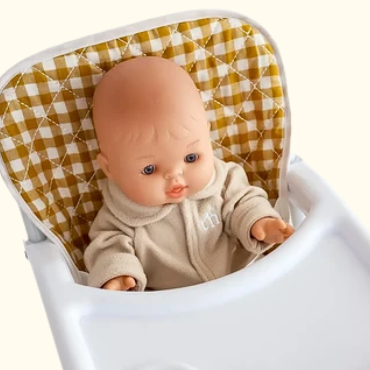 Mustard Gingham Baby Doll Highchair - Tiny Harlow