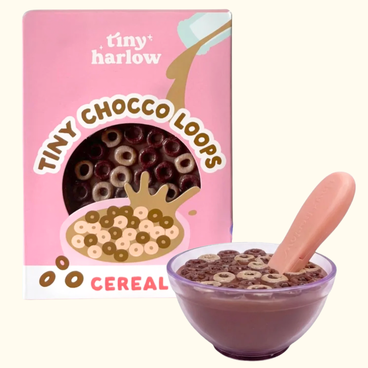 Tiny Chocco Loops Cereal Bowl Doll Food - Tiny Harlow