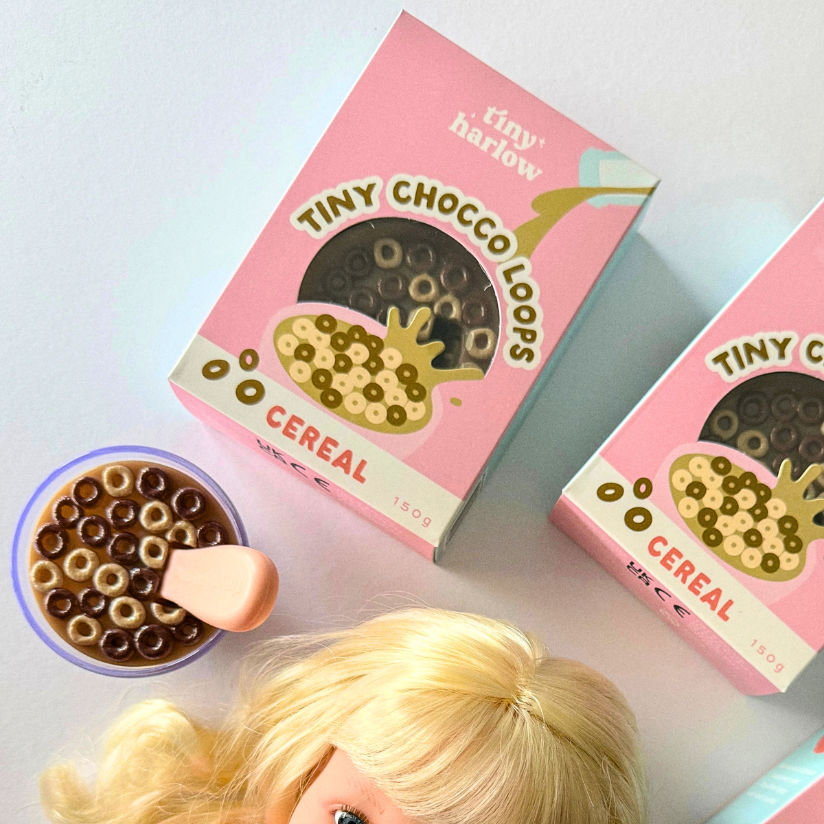 Tiny Chocco Loops Cereal Bowl Doll Food - Tiny Harlow