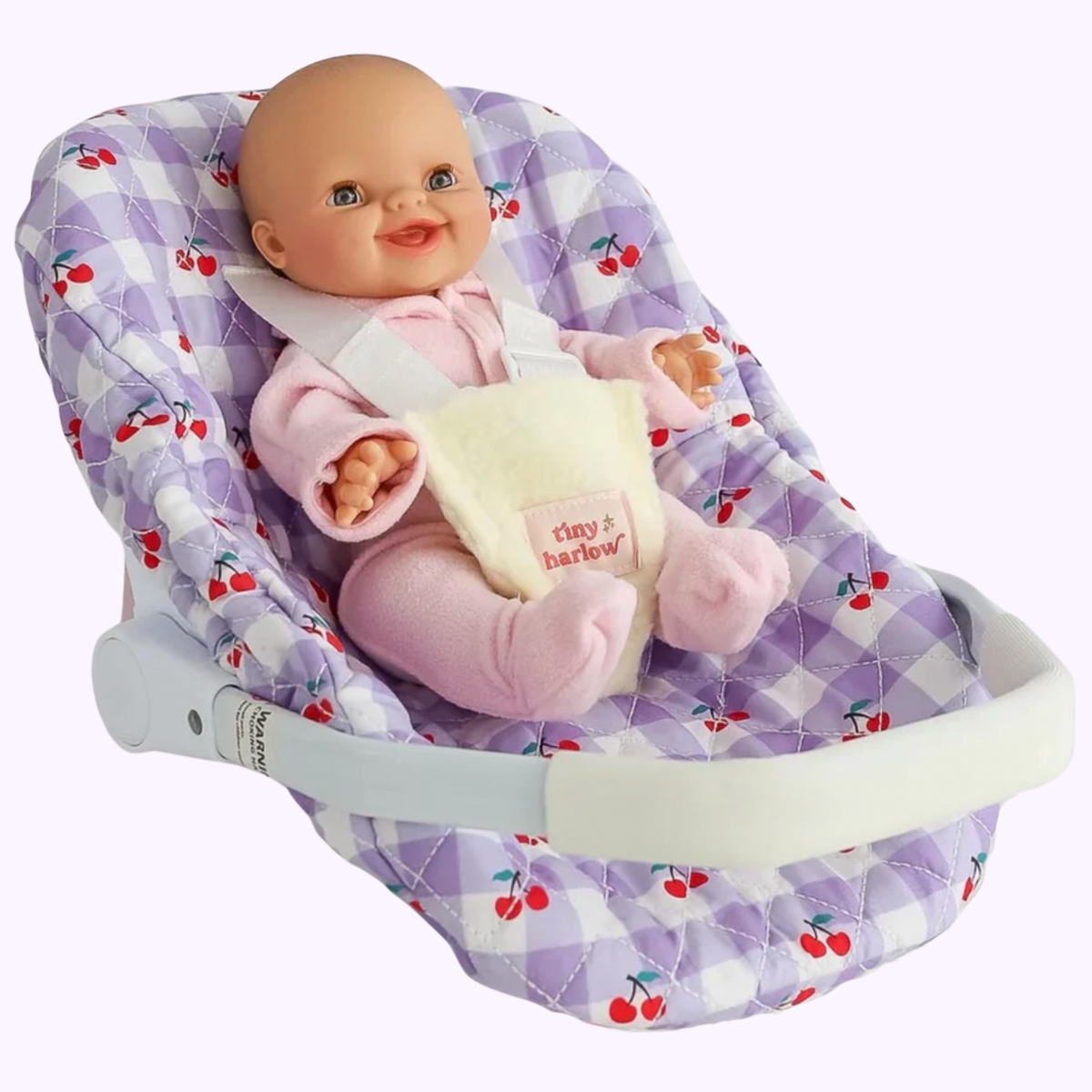Cherry Gingham Baby Dolls Car Seat Capsule - Tiny Harlow