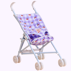 Lilac Gingham Cherry Folding Baby Doll Stroller - Tiny Harlow