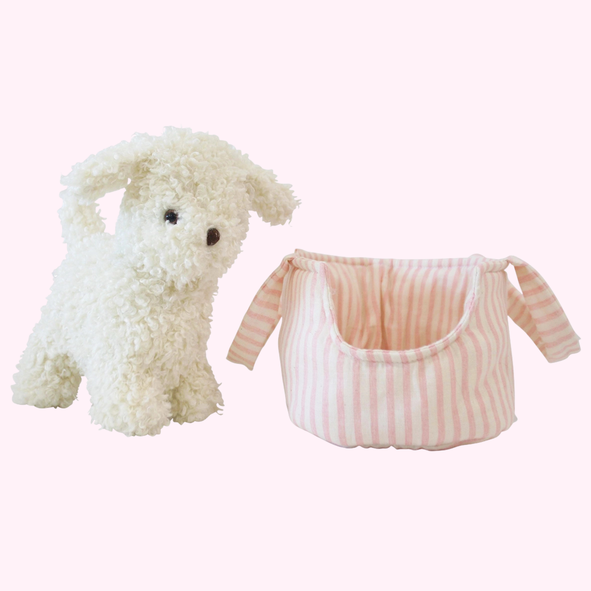 Marshmallow Puppy & Carrier Set - Alimrose