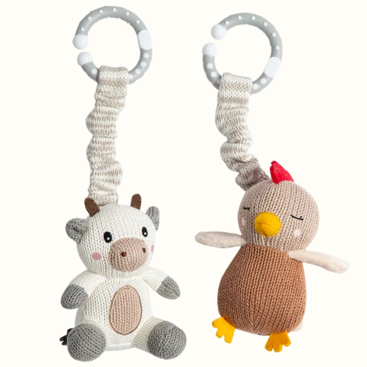 Cow & Chicken Play Gym/Stroller Toys - Living Textiles