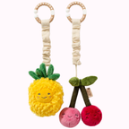 Pineapple & Cherries Mini Market Play Gym/Stroller Toys - Living Textiles