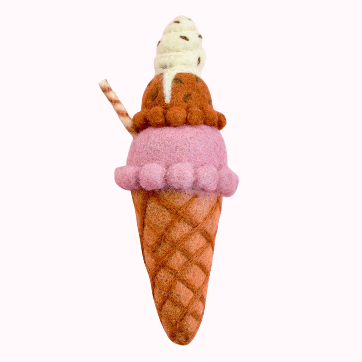 Neapolitan Felt Ice Cream Cone - Tara Treasures