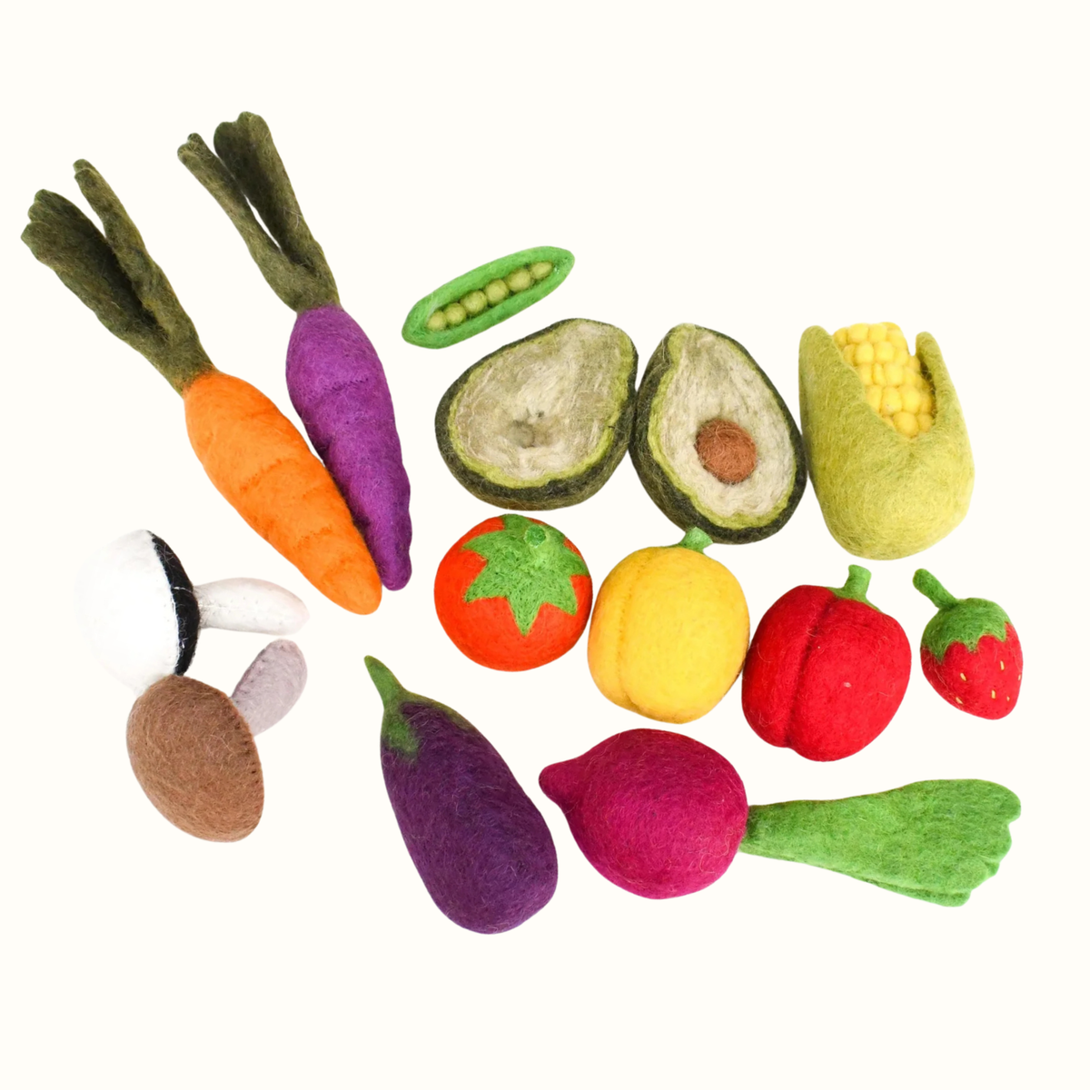 Market Vegetable & Fruit Set Felt Food - Tara Treasures