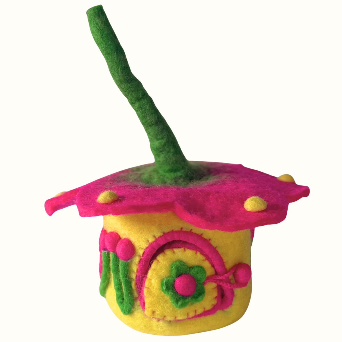 Pink/Yellow Buttercup Felt Fairy House – Himalayan Felt Co