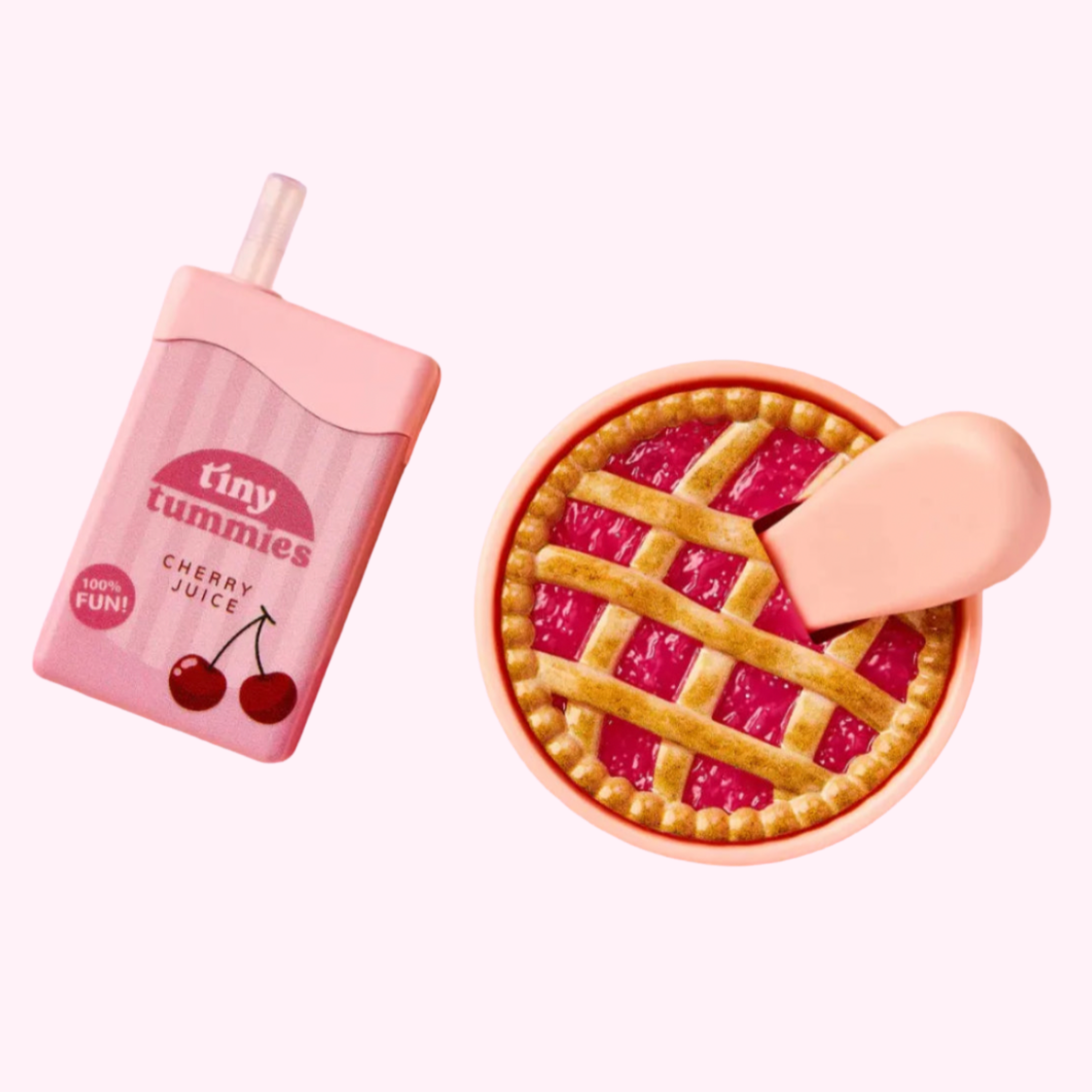 Tiny Tummies Doll Cherry Pie & Cherry Juice Box Set - Tiny Harlow