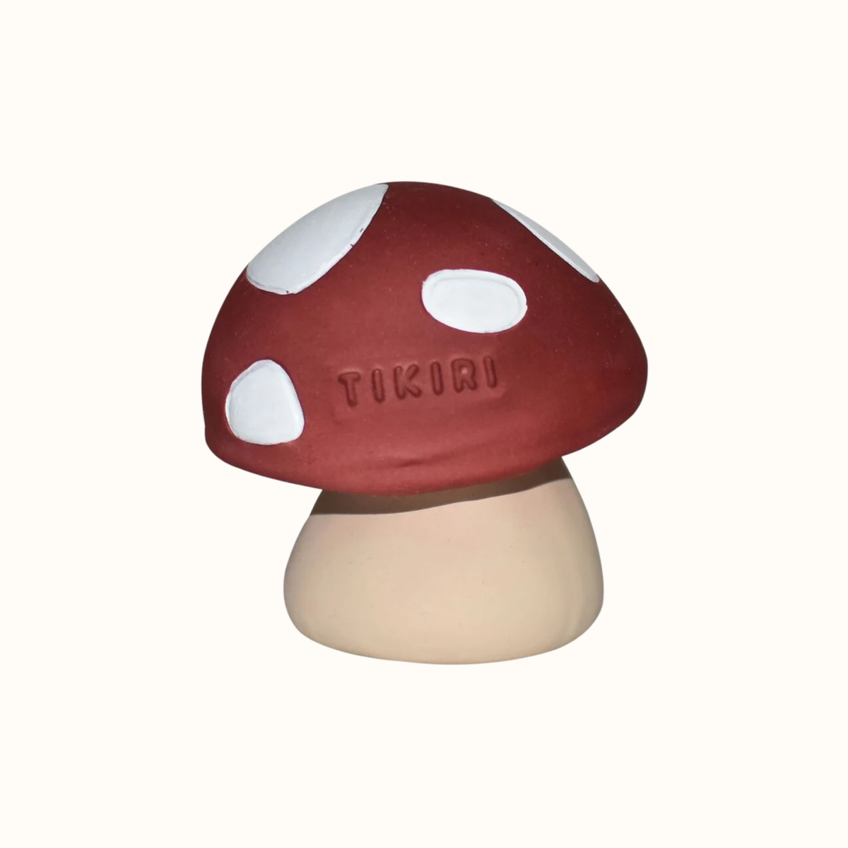 Mushroom Natural Rubber Rattle & Teether/Bath Toy - Tikiri