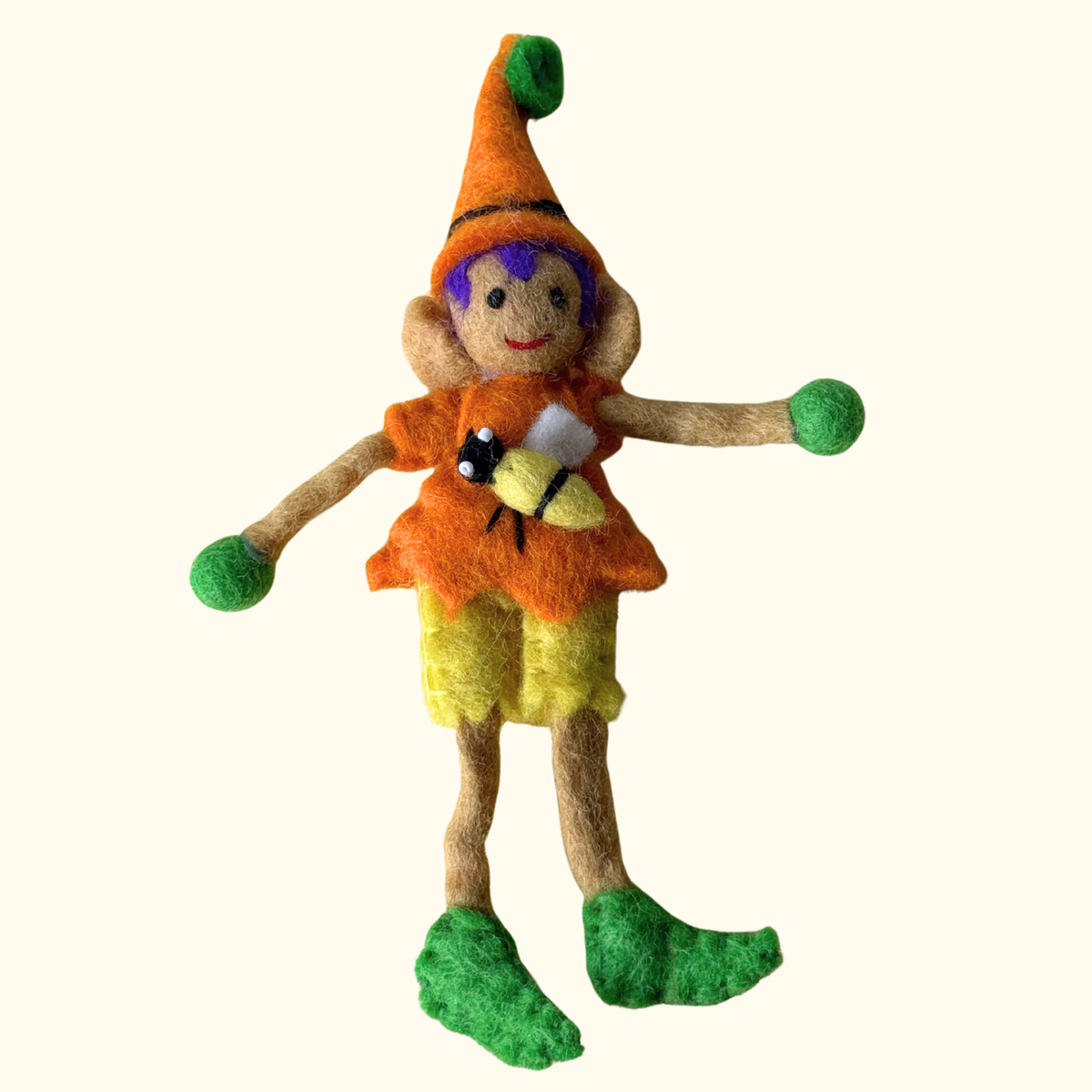 Mr Bumblebee Felt Elf – Himalayan Felt Co