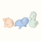 Ocean Buddies Marshmallow (Set of 3) Rubber Rattle & Teether/Bath Toys - Tikiri
