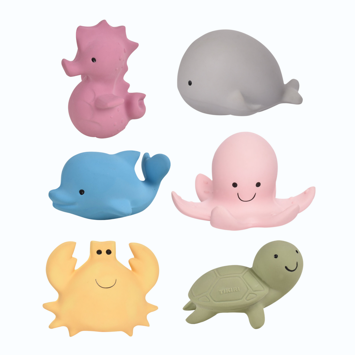 Ocean (Set of 6) Rubber Rattle & Teether/Bath Toys - Tikiri