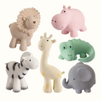 Zoo (Set of 6) Rubber Rattle & Teether/Bath Toys - Tikiri