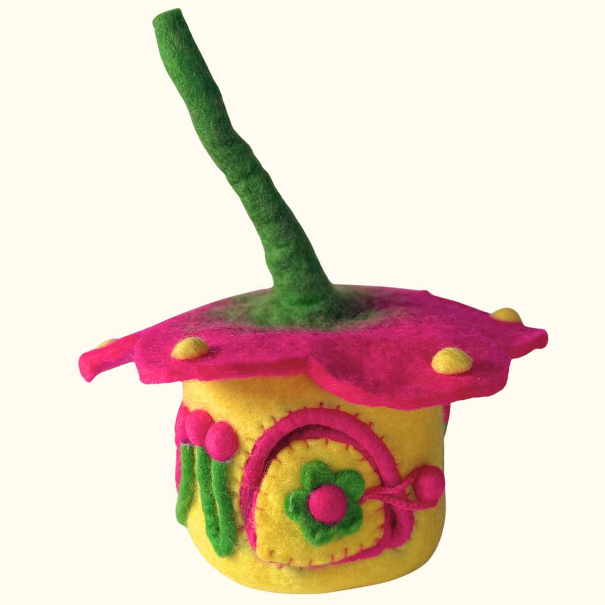 Pink/Yellow Buttercup Felt Fairy House – Himalayan Felt Co