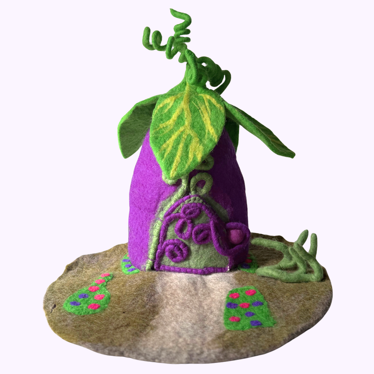 Aubergine Garden Felt Fairy Home – Himalayan Felt Co
