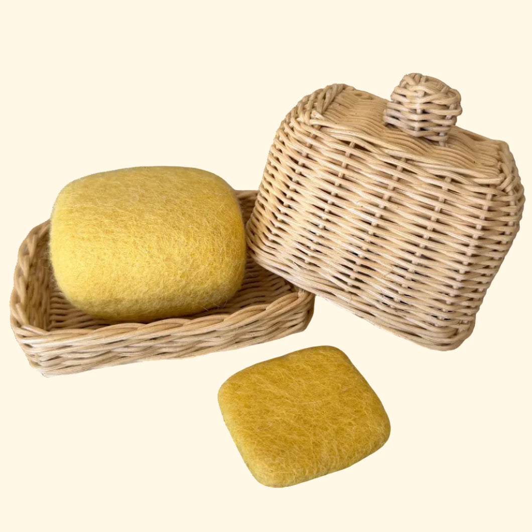 Felt Butter & Rattan Butter Dish - Playtisserie