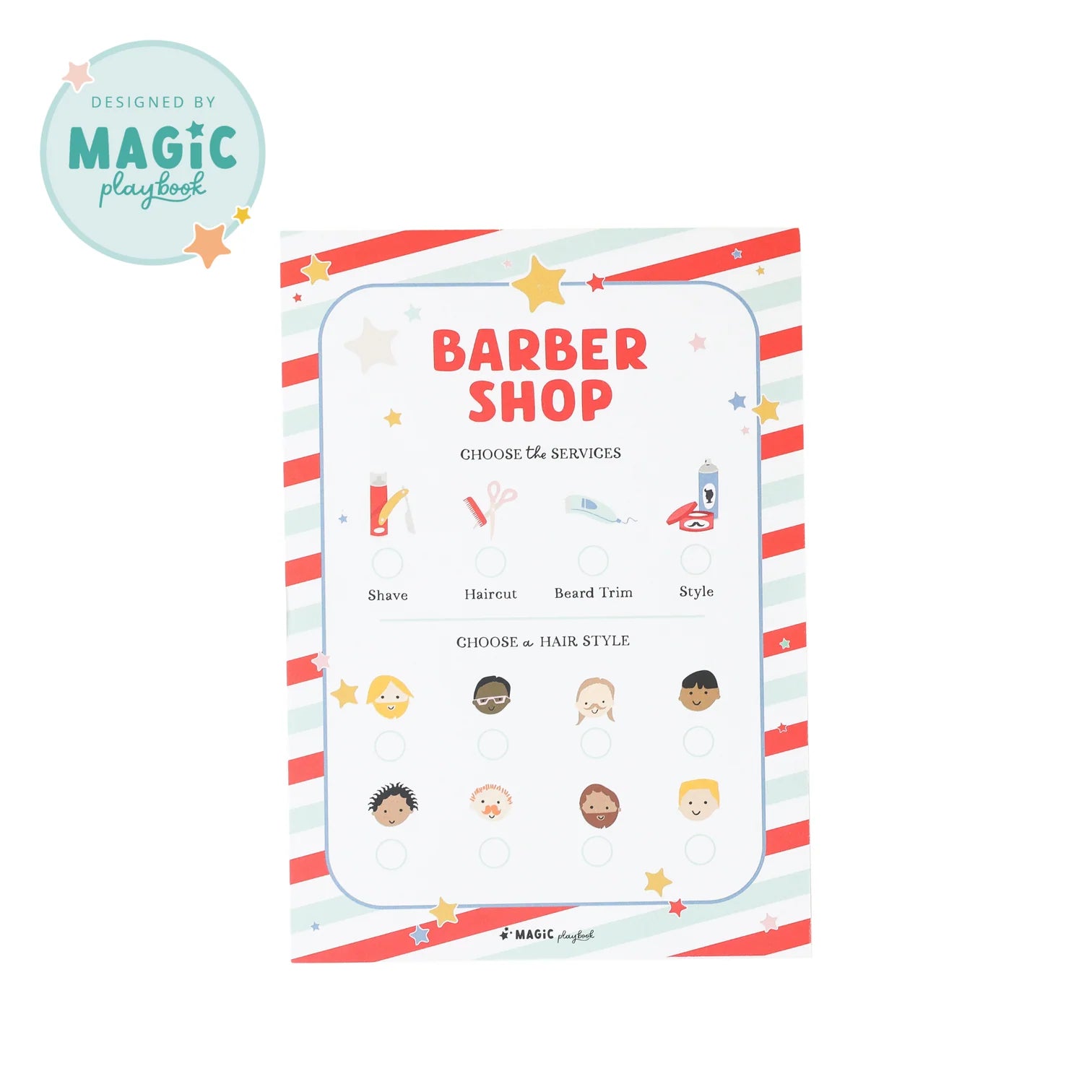 Barber Shop Pretend Play Notepad - Magic Playbook