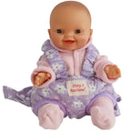 baby dolls carrier made by tiny harlow with a baby inside for pretend play, the print is lilac daisy