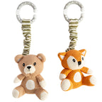 Bear and fox stroller toy set by Living Textiles