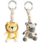 Zebra and lion stroller toy set by Living Textiles