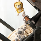 Hanging lion and zebra baby stroller toys