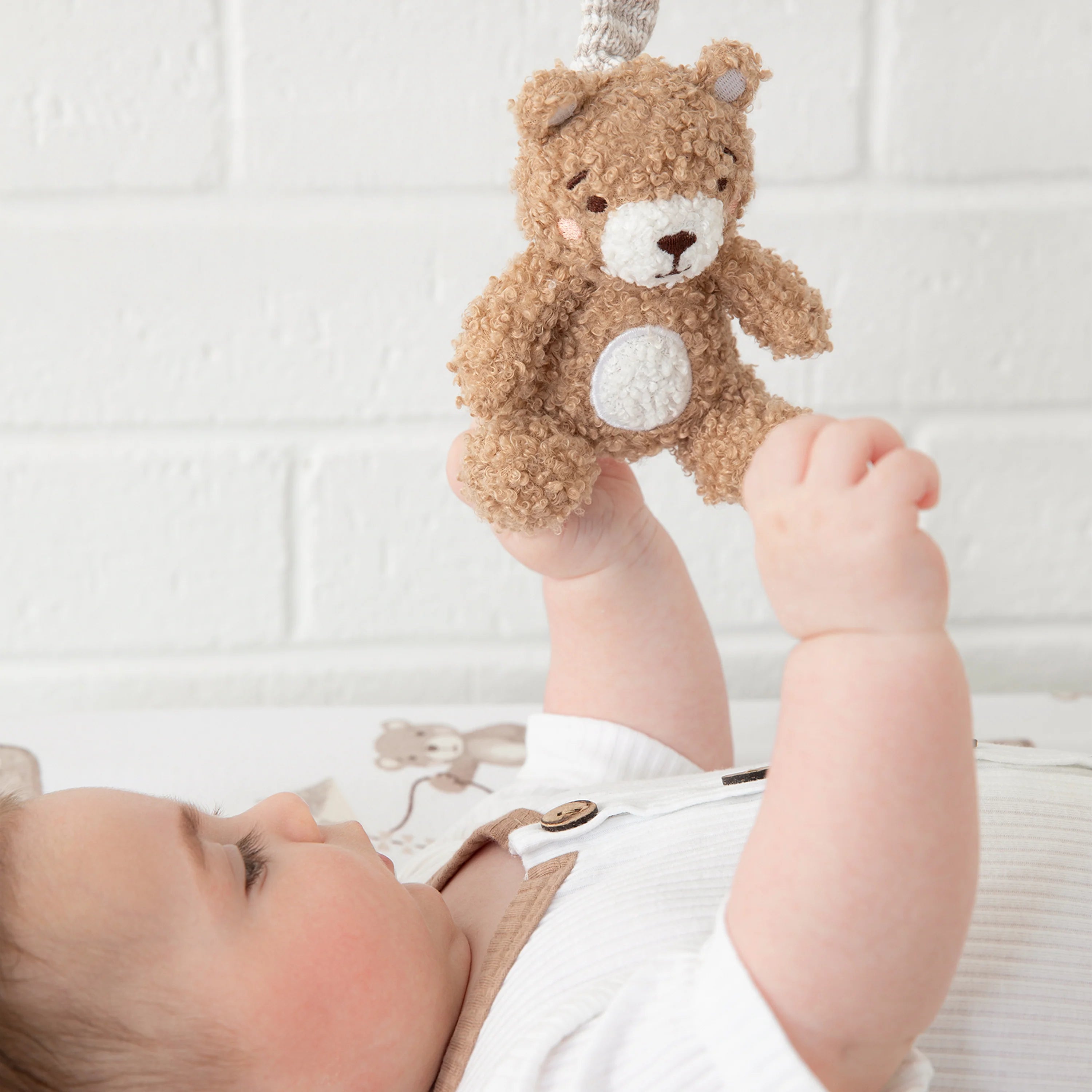 Teddy bear stroller toy duo for babies